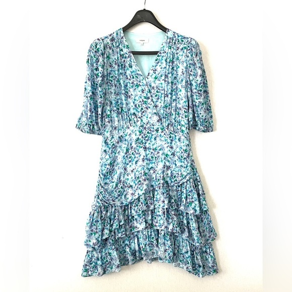 Suncoo Paris Clea Blue Ruffled Mini Dress - Picture 3 of 16